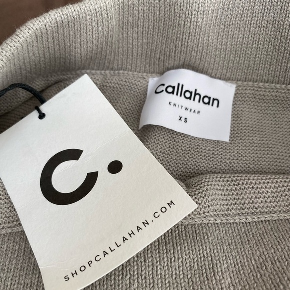 NEW Callahan Gray 2 Pc Set Cropped Knit Cardigan Sweater & Midi Skirt Cotton XS - Picture 8 of 10